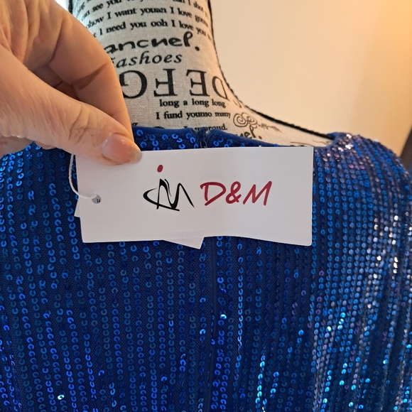 Blue Sequin Dress NWT - Picture 5 of 5